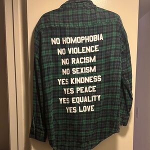 Jac Vanek Flannel great message on back